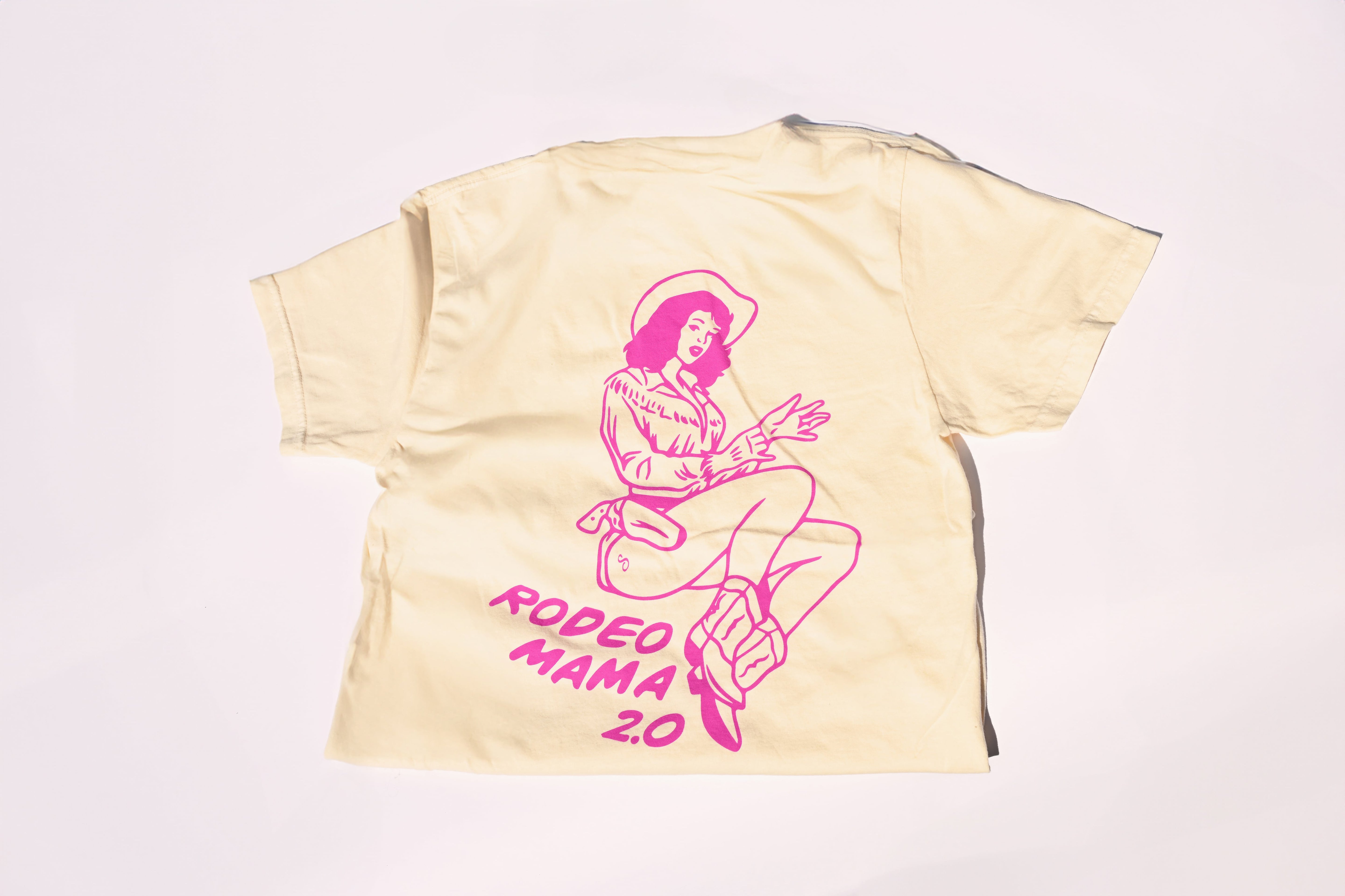 Vin on Rose Rodeo Mama Tee White